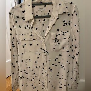 Equipment blouse - white with black stars - femme Xs/tp